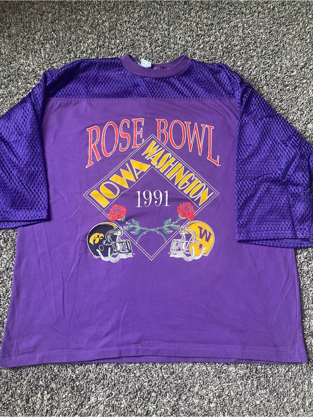 1991 Rose Bowl Graphic Purple Football Sweatshirt